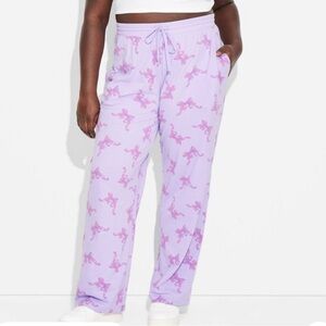 Purple Joggers with Pink Pattern